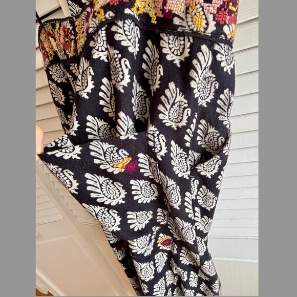 Like New Anthropologie Wide-Leg Embroidered Jumpsuit Size 2 - Picture 8 of 9